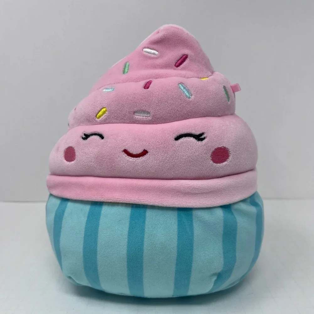 Squishmallows Deidre Cupcake 8 inch Pink Blue Sprinkles Foodie Plush‎ Toy